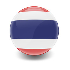 Esfera brillante con bandera Tailandia