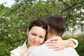 couple in the summer park