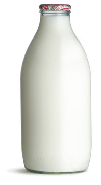 old fashioned pint glass bottle of milk