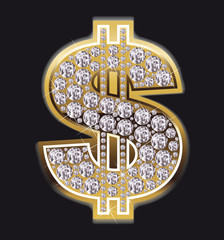 dollar symbol with diamonds