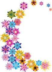 abstract bright color flower curl