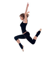 Fototapeta na wymiar modern dancer jumping