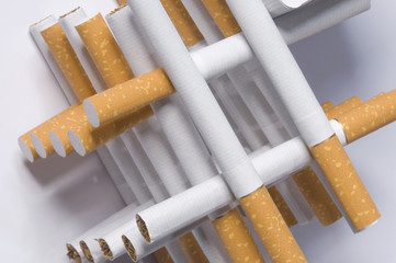 white cigarette on a white background
