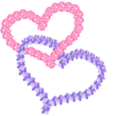 Blue and pink hearts