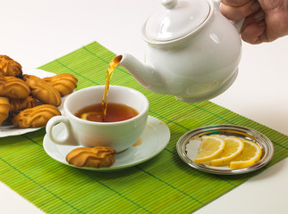 lemon tea and biscuits