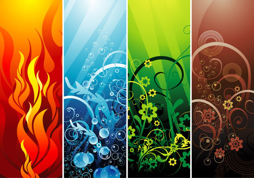 Earth elements vector composition