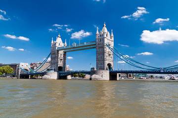 Tower Bridge in London in a beautiful summer day