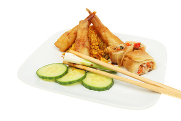 Chinese snacks on a plate