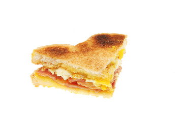 Toasted bacon and egg sandwich