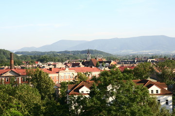 Fototapeta na wymiar Panorama miasta Èeský Tì¹ín