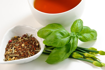 cup of tea in white background