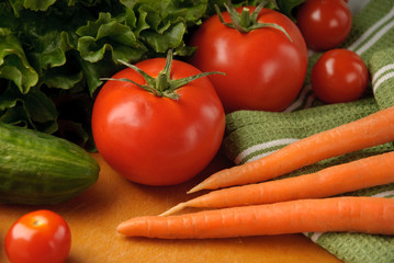 mixed of vegetables close up