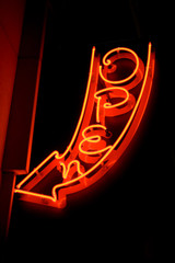 Open arrow neon sign