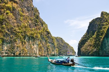 Fototapeta na wymiar Emerald lagoon at PhiPhi Island Phuket, Thailand