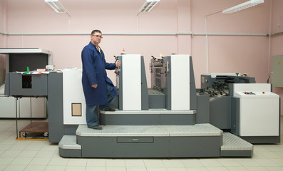 Printer working at offset machine