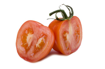 Cutting tomato close up