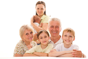 family of six on a light