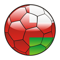 vector illustration of Oman flag on soccer ball