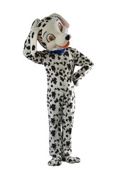 a man dressed as a dog Dalmatians