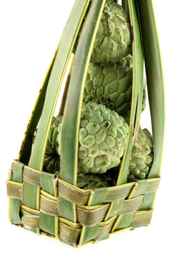 atte, attier, annona squamosa, fond blanc