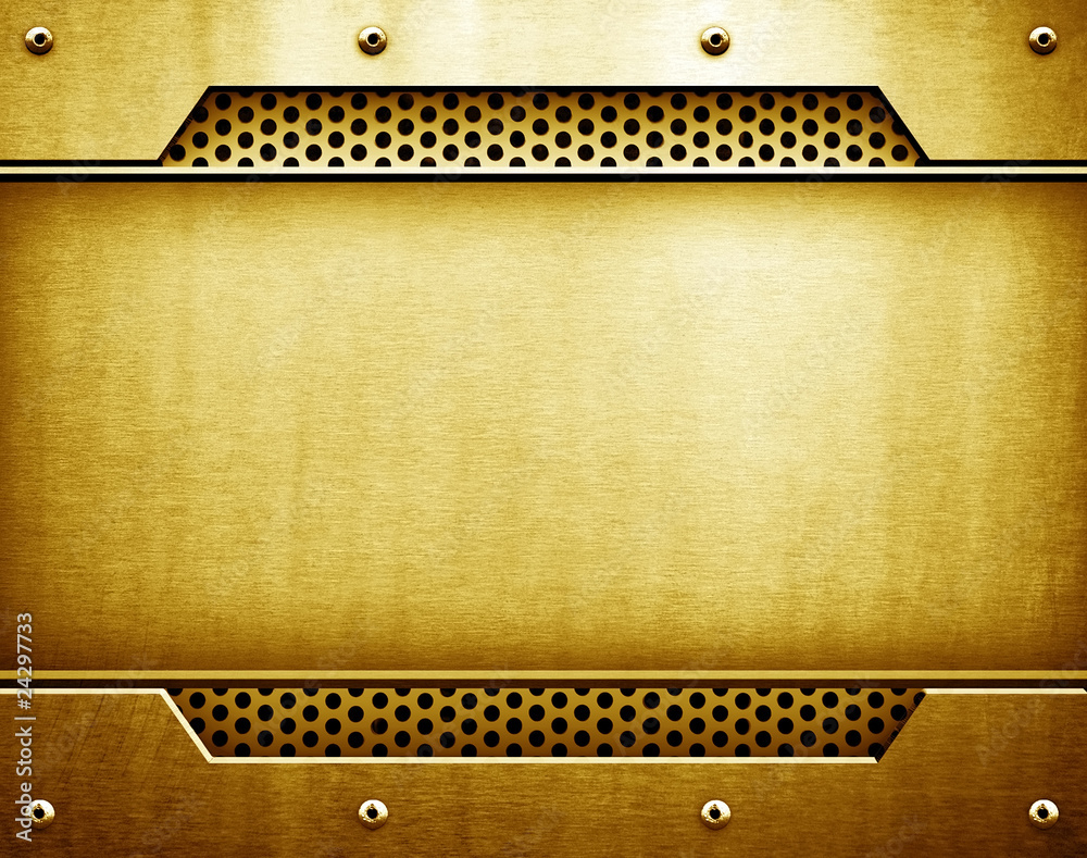 Sticker golden metal template