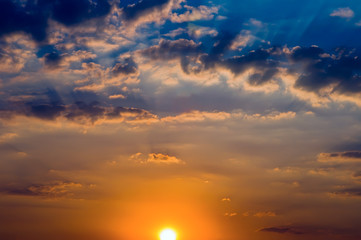 Sunset in clouds