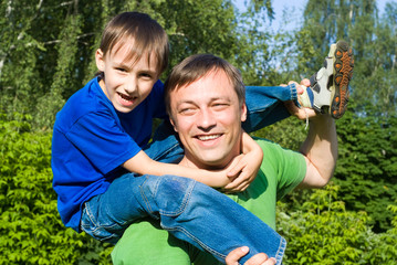 Fototapeta na wymiar father with his son