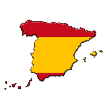 Silueta España en relieve con colores bandera