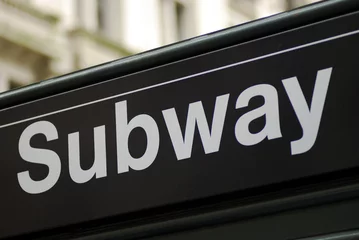 Photo sur Plexiglas New York New York City subway sign from the station