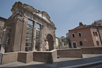 Obraz premium Roma, il Portico d'Ottavia (part.) e il Foro Piscario