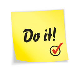 Yellow sticky note "do it"