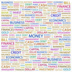 MONEY. Wordcloud vector illustration.