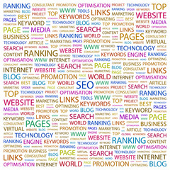 Fototapeta premium SEO. Illustration with different association terms.