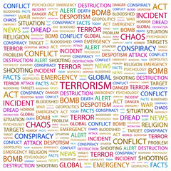 Fototapeta premium TERRORISM. Wordcloud vector illustration.