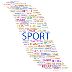 SPORT. Word collage on white background.