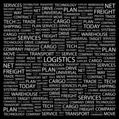 LOGISTICS. Wordcloud vector illustration.