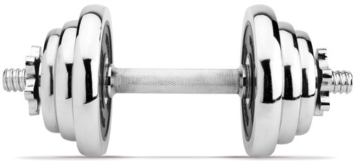 Dumbbell weight on white background