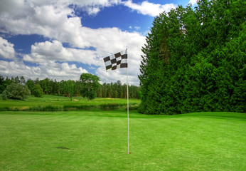 Flag on golf club in Adare - Ireland