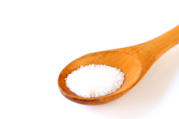 Sugar in the wooden spoon