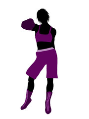 Fototapeta na wymiar Female Boxer Illustration Silhouette