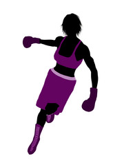 Female Boxer Illustration Silhouette