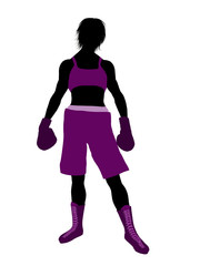 Female Boxer Illustration Silhouette