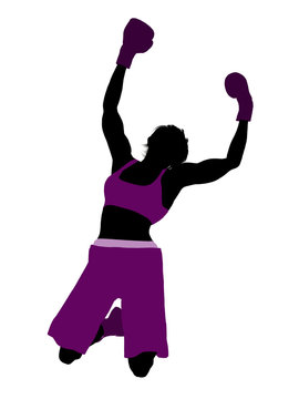 Female Boxer Illustration Silhouette