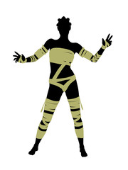 African American Female Mummy Illustration Silhouette