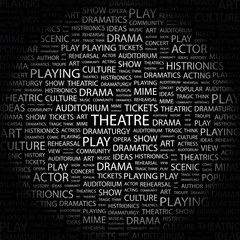 Fototapeta premium THEATRE. Word collage on black background.