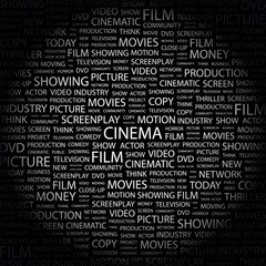 CINEMA. Wordcloud vector illustration.