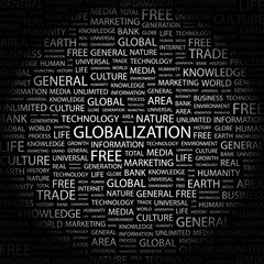 Fototapeta premium GLOBALIZATION. Wordcloud vector illustration.