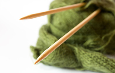 thread and knitting needle