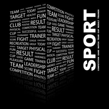 SPORT. Illustration with different association terms.