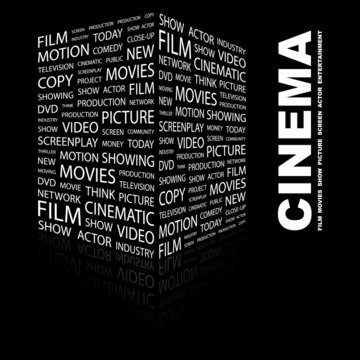 CINEMA. Illustration with different association terms.